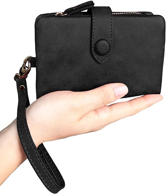 PofeeXIO Petits portefeuilles pliants en cuir pour femmes