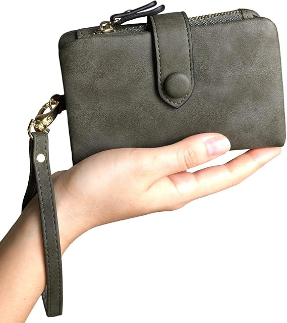 PofeeXIO Petits portefeuilles pliants en cuir pour femmes