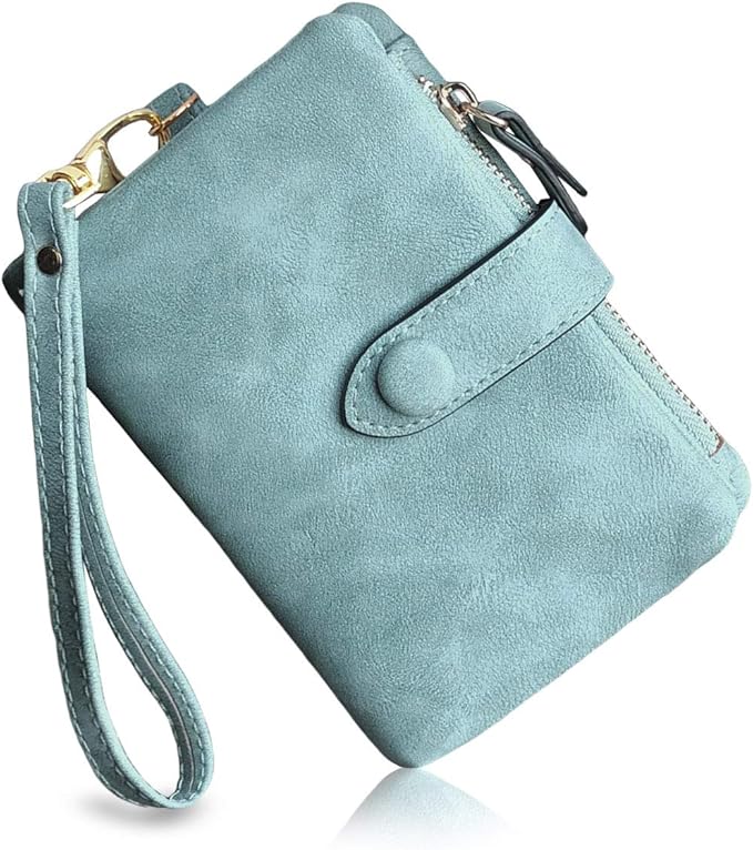 PofeeXIO Petits portefeuilles pliants en cuir pour femmes