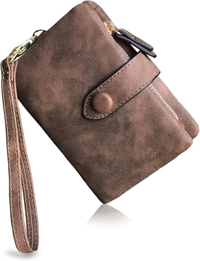 PofeeXIO Petits portefeuilles pliants en cuir pour femmes