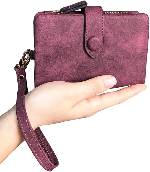 PofeeXIO Petits portefeuilles pliants en cuir pour femmes