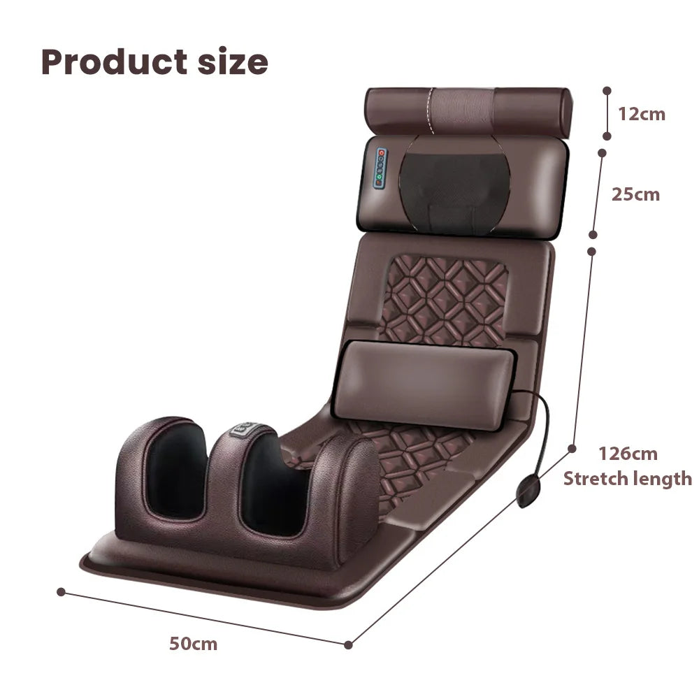 Electric Full Body Massage matstress With Heating Hand Control should check check check wait Airbag Back kneeding vibration Massage Cushion - Beauté heureuse