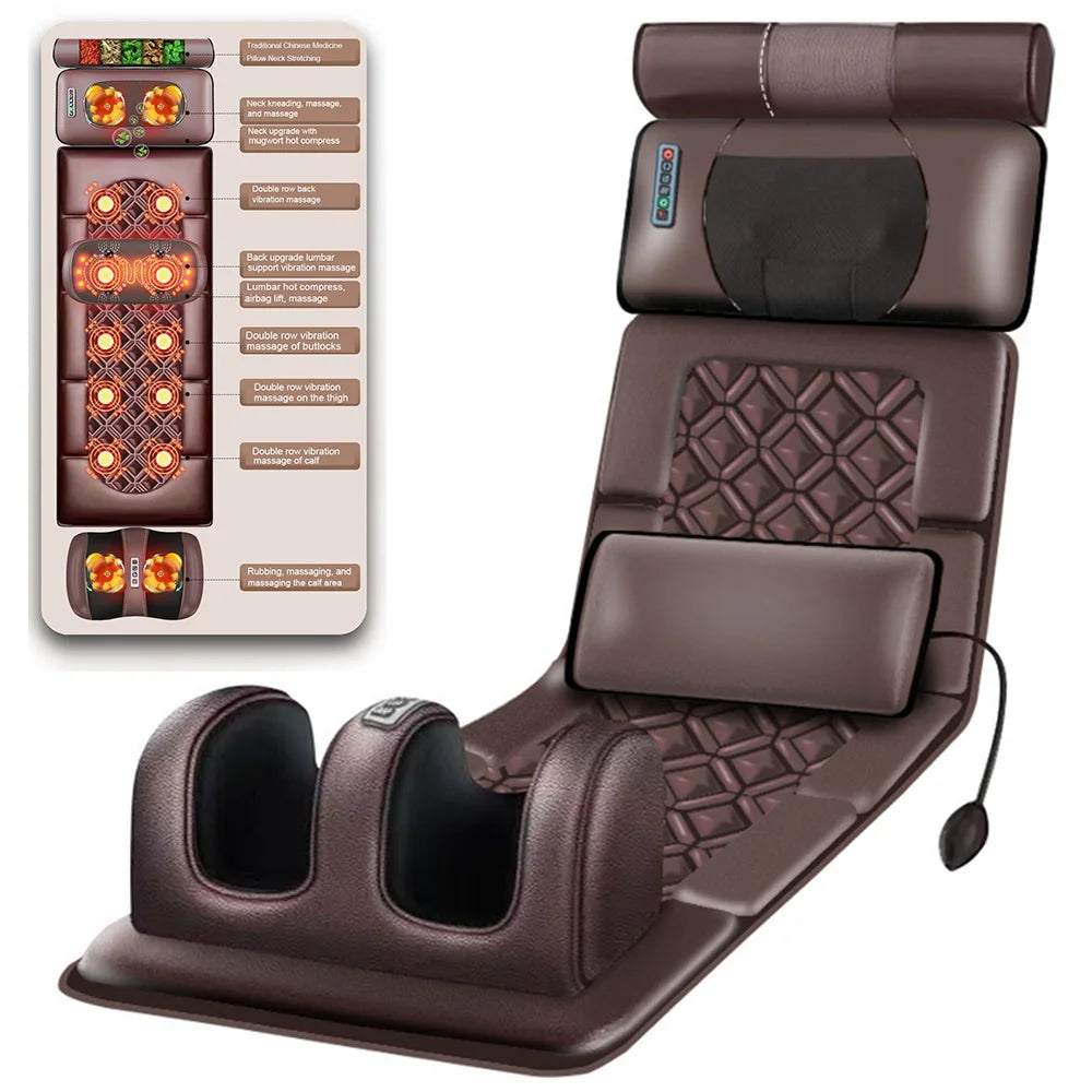 Electric Full Body Massage matstress With Heating Hand Control should check check check wait Airbag Back kneeding vibration Massage Cushion - Beauté heureuse