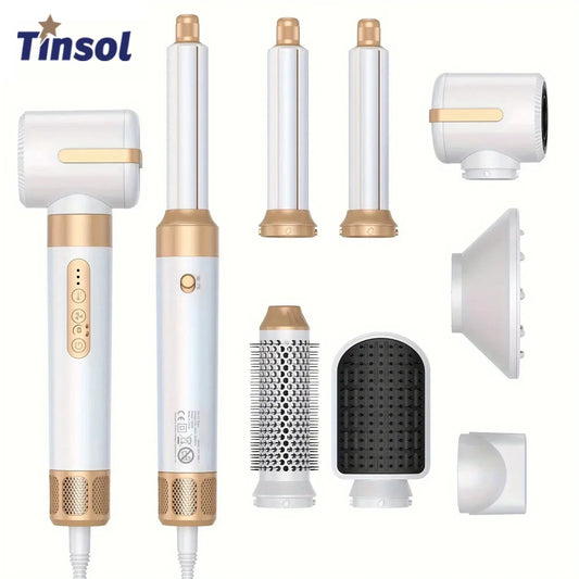 Tinsol 7 In 1 Hair Dryer Brush Brushless High Speed Hair Dryer with Diffuser Ionic Blow Dryer Hot Air Styling Comb Hair Curler - Beauté heureuse