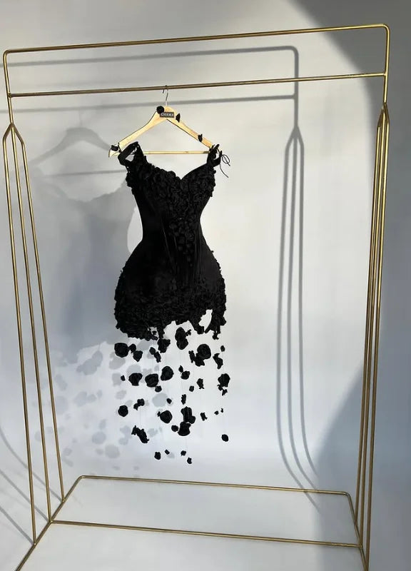 CENXUAN – robe De soirée courte à fleurs 3D, style sirène, bretelles Spaghetti, robe De Cocktail, personnalisée